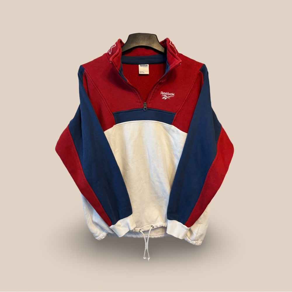 Reebok - Quarter Zip Pullover Sweatshirt - Men's Medium - Good Condition